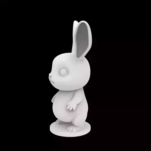 Cartoon Bunny Figurine 3D Print Model
