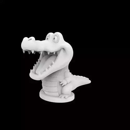 Cartoon Crocodile Figurine 3D Print Model