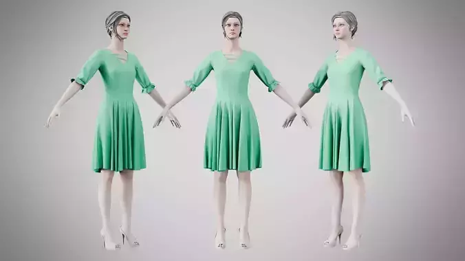 Dress 06 Medium Aquamarine