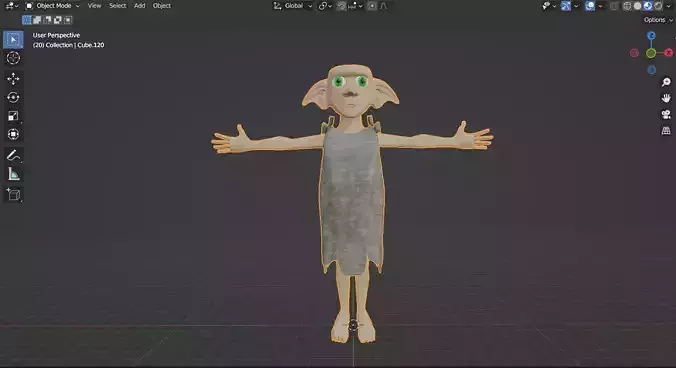 Dobby Lowpoly 3D Model  Static Character 