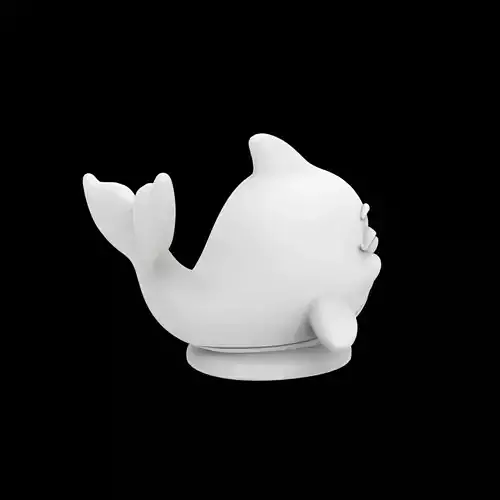 Cartoon Whale Figurine 3D Print Model