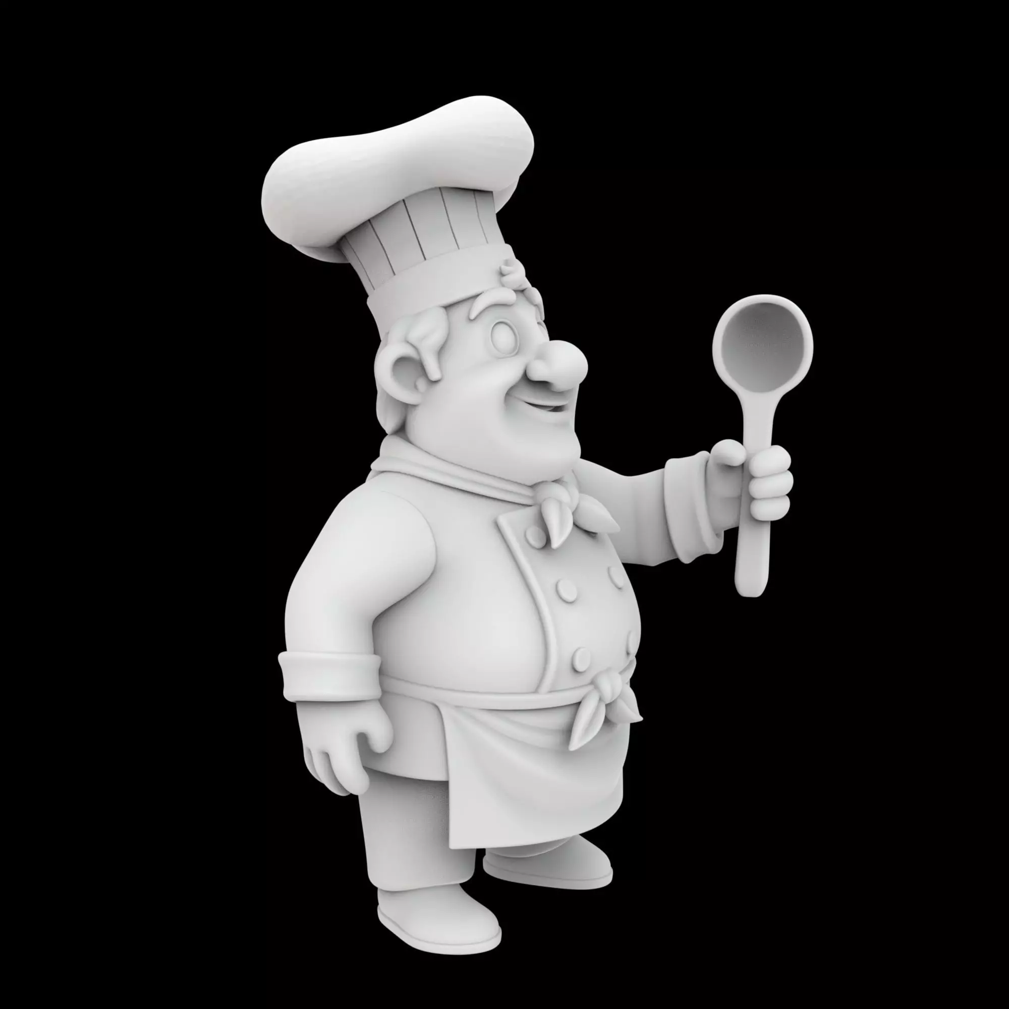 Chef Cartoon Character 3D Print Model 3D print model