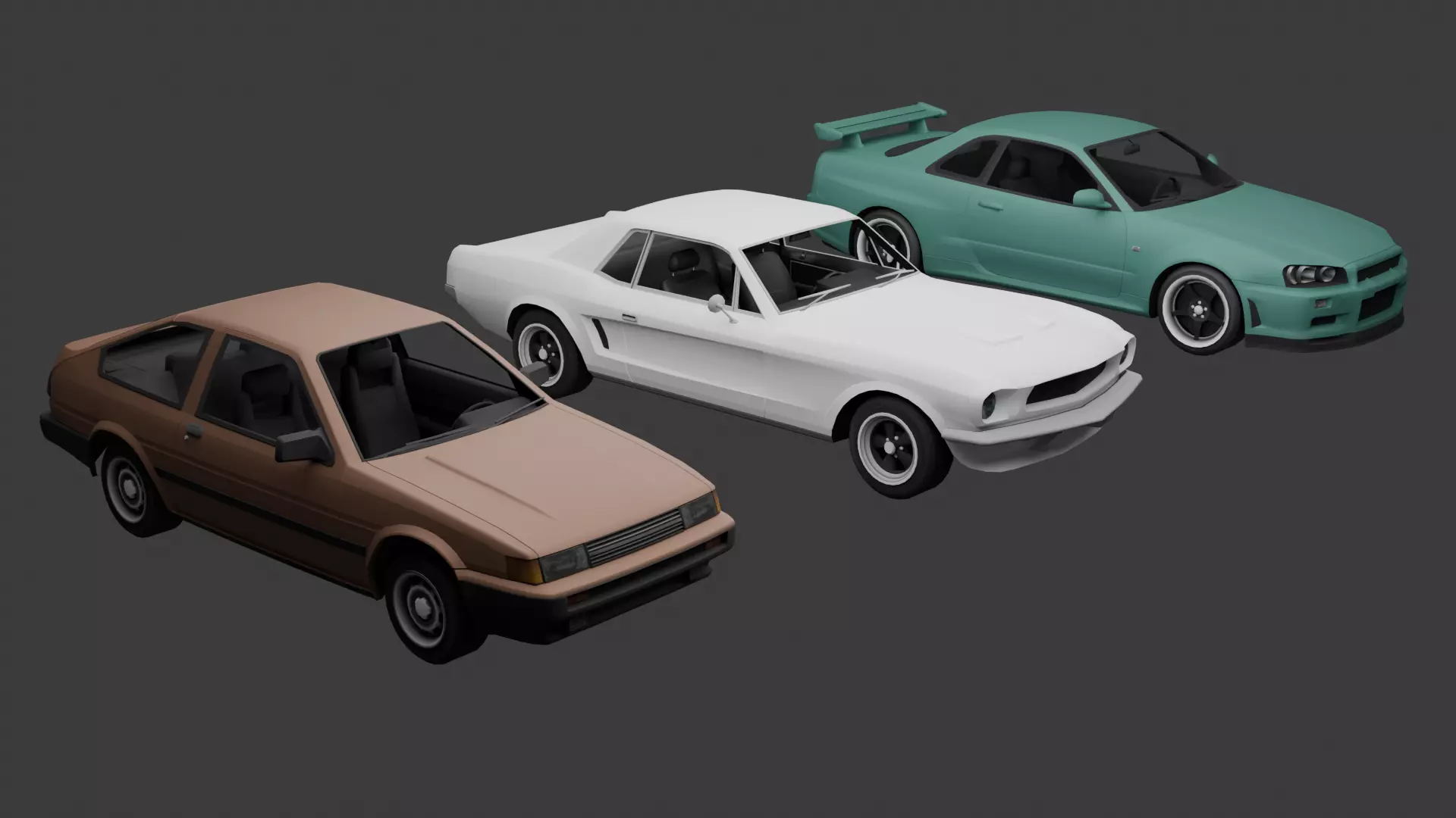 Car Pack Vehicle Collection Optimized GameReady Low-poly 3D model_2