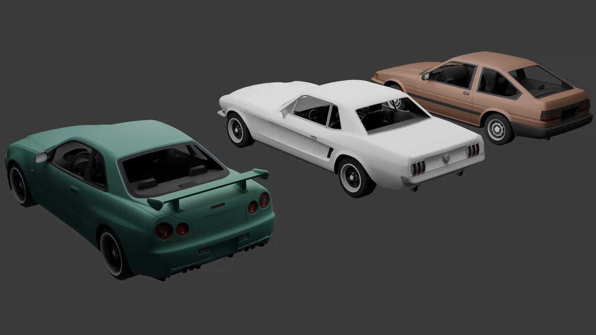 Car Pack Vehicle Collection Optimized GameReady Low-poly 3D model_4