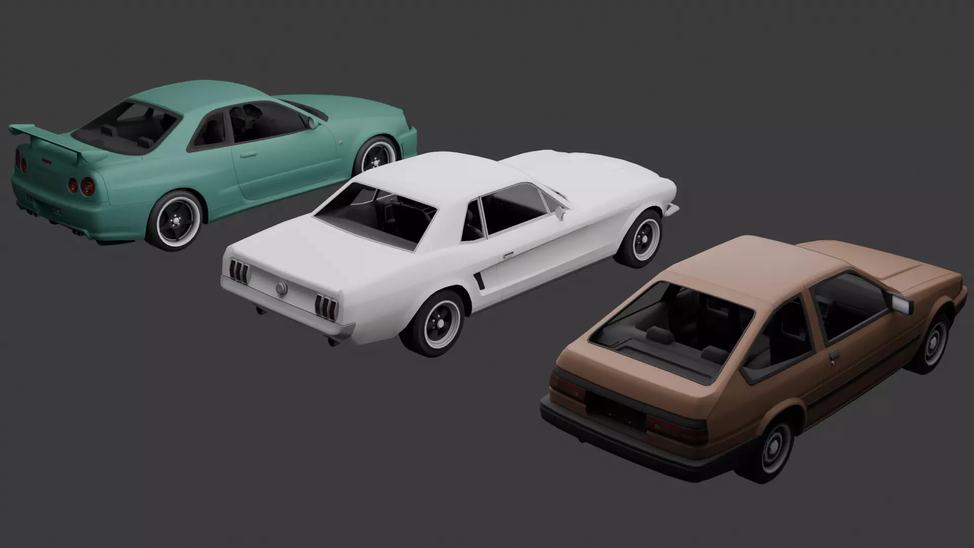Car Pack Vehicle Collection Optimized GameReady Low-poly 3D model_3