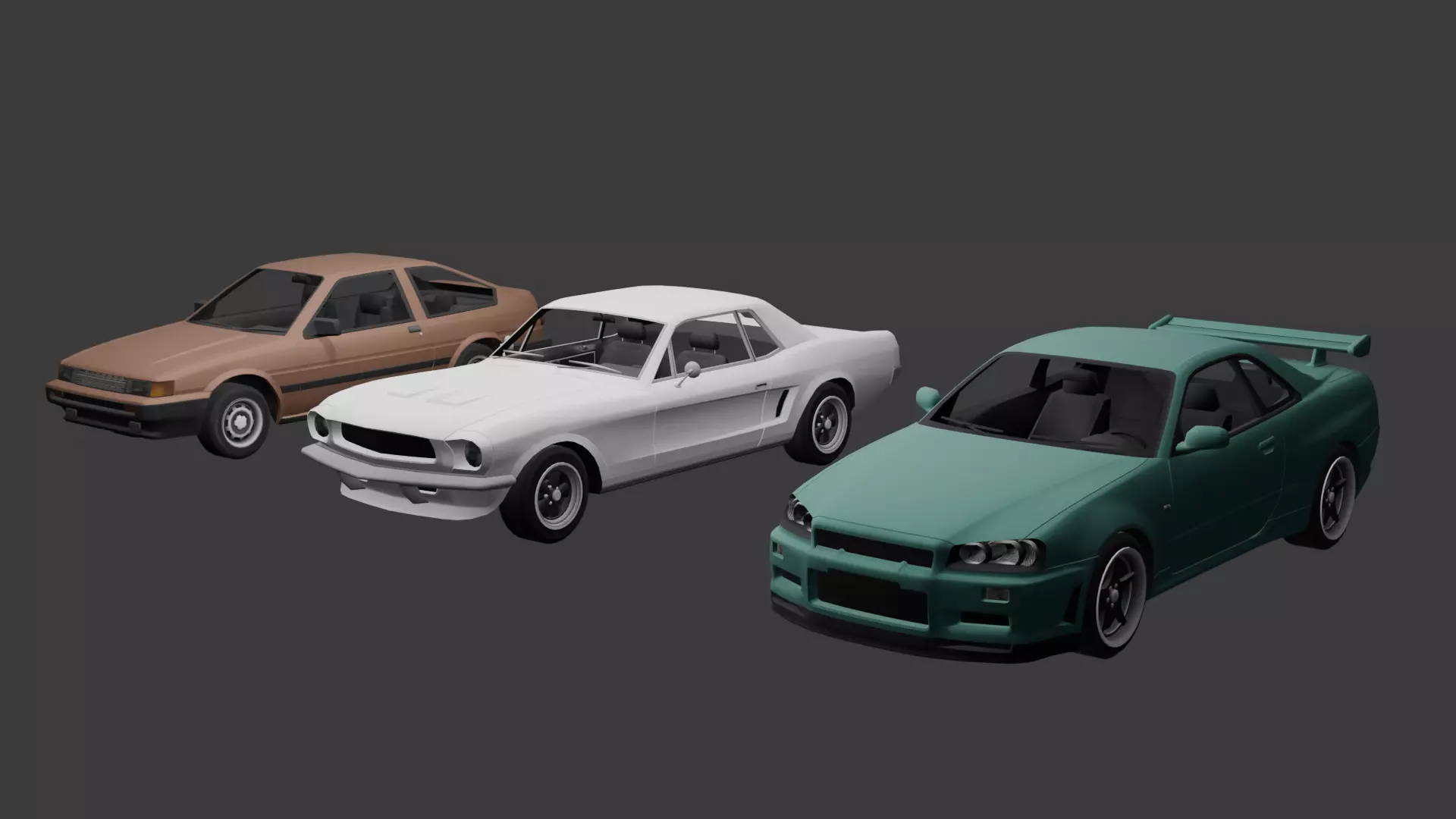 Car Pack Vehicle Collection Optimized GameReady Low-poly 3D model_0