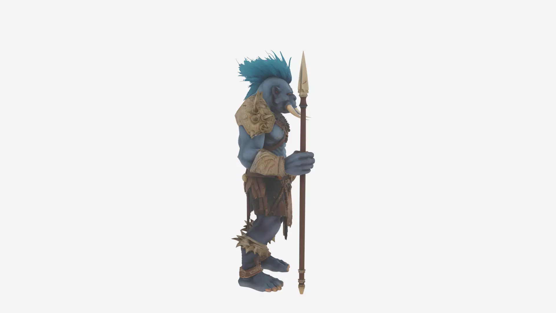 Highly Detailed 3D Model of Lanky WoW Troll Headhunter 3D model_3