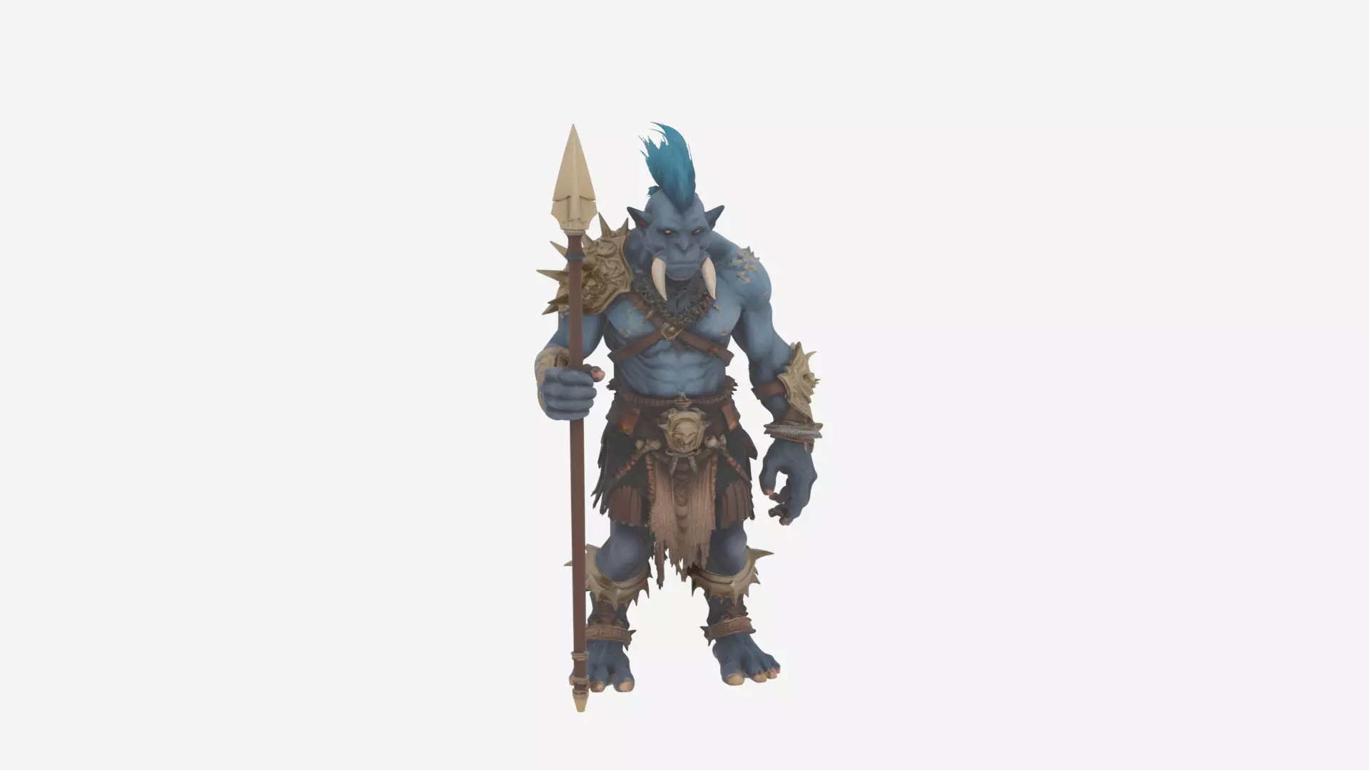Highly Detailed 3D Model of Lanky WoW Troll Headhunter 3D model_2