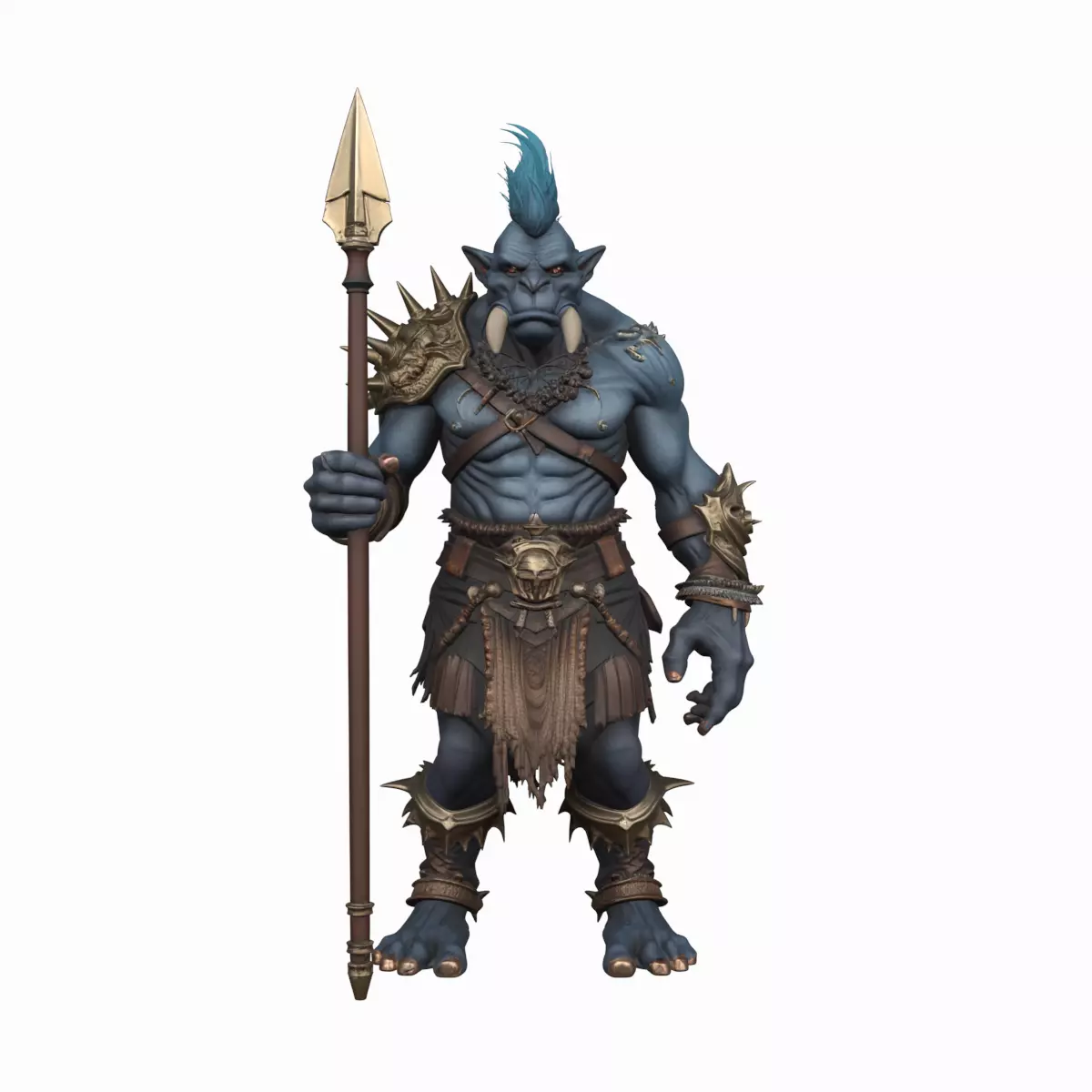 Highly Detailed 3D Model of Lanky WoW Troll Headhunter 3D model_0