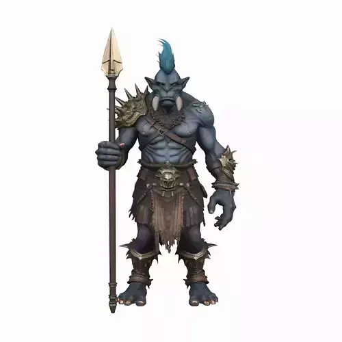 Highly Detailed 3D Model of Lanky WoW Troll Headhunter