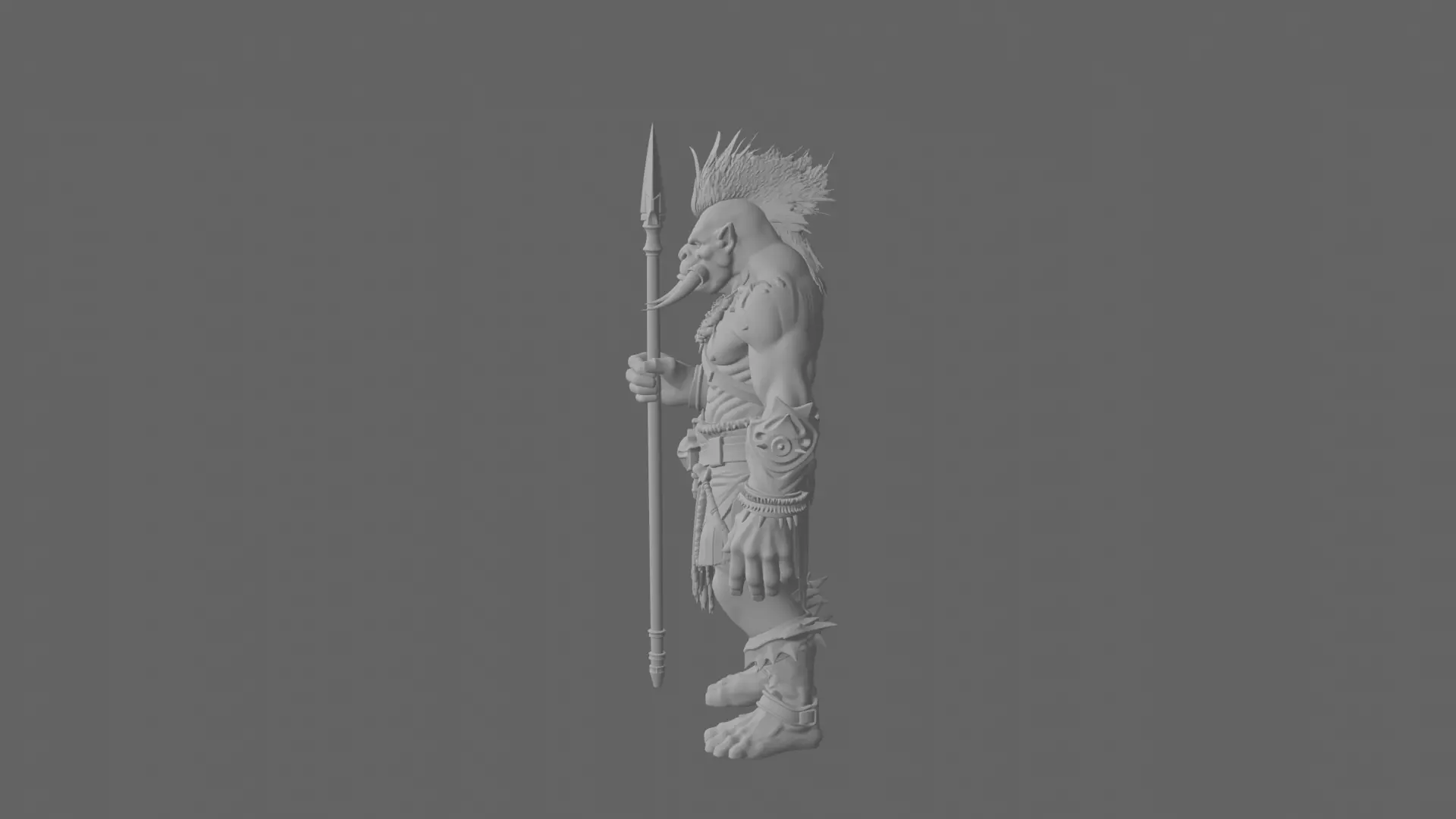 Highly Detailed 3D Model of Lanky WoW Troll Headhunter 3D model_7