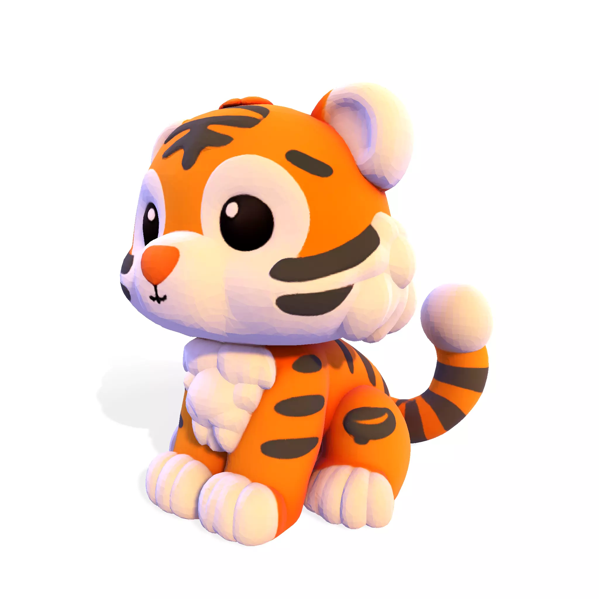 Cute LowPoly Tiger Cub 3D print model_1