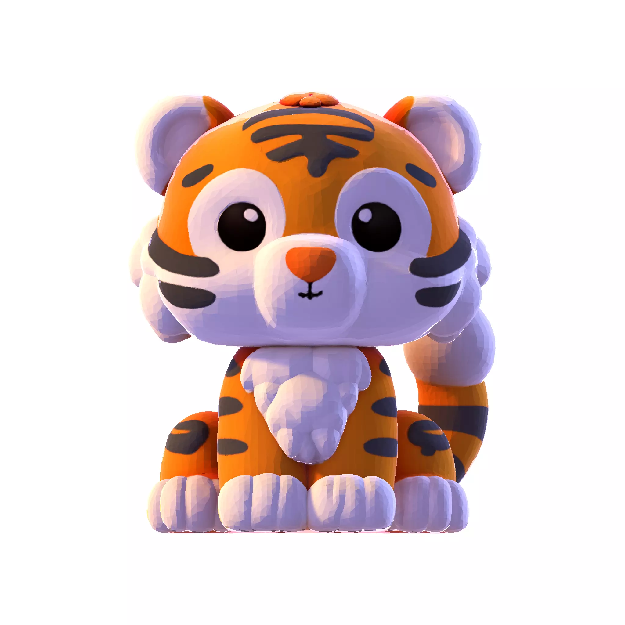 Cute LowPoly Tiger Cub 3D print model_14