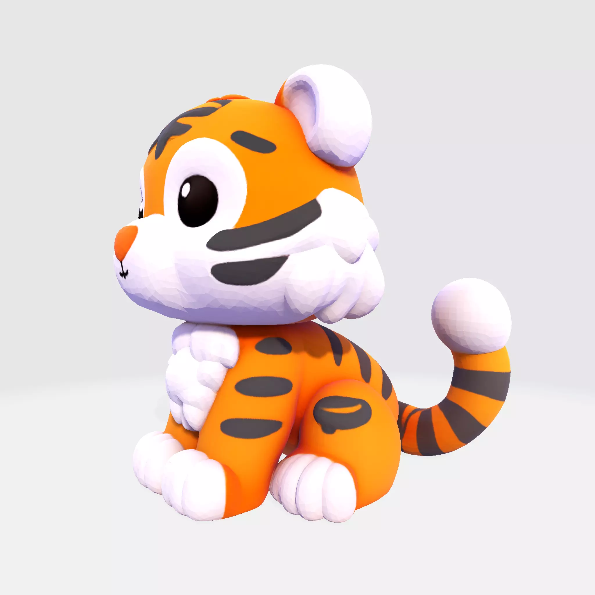 Cute LowPoly Tiger Cub 3D print model_4