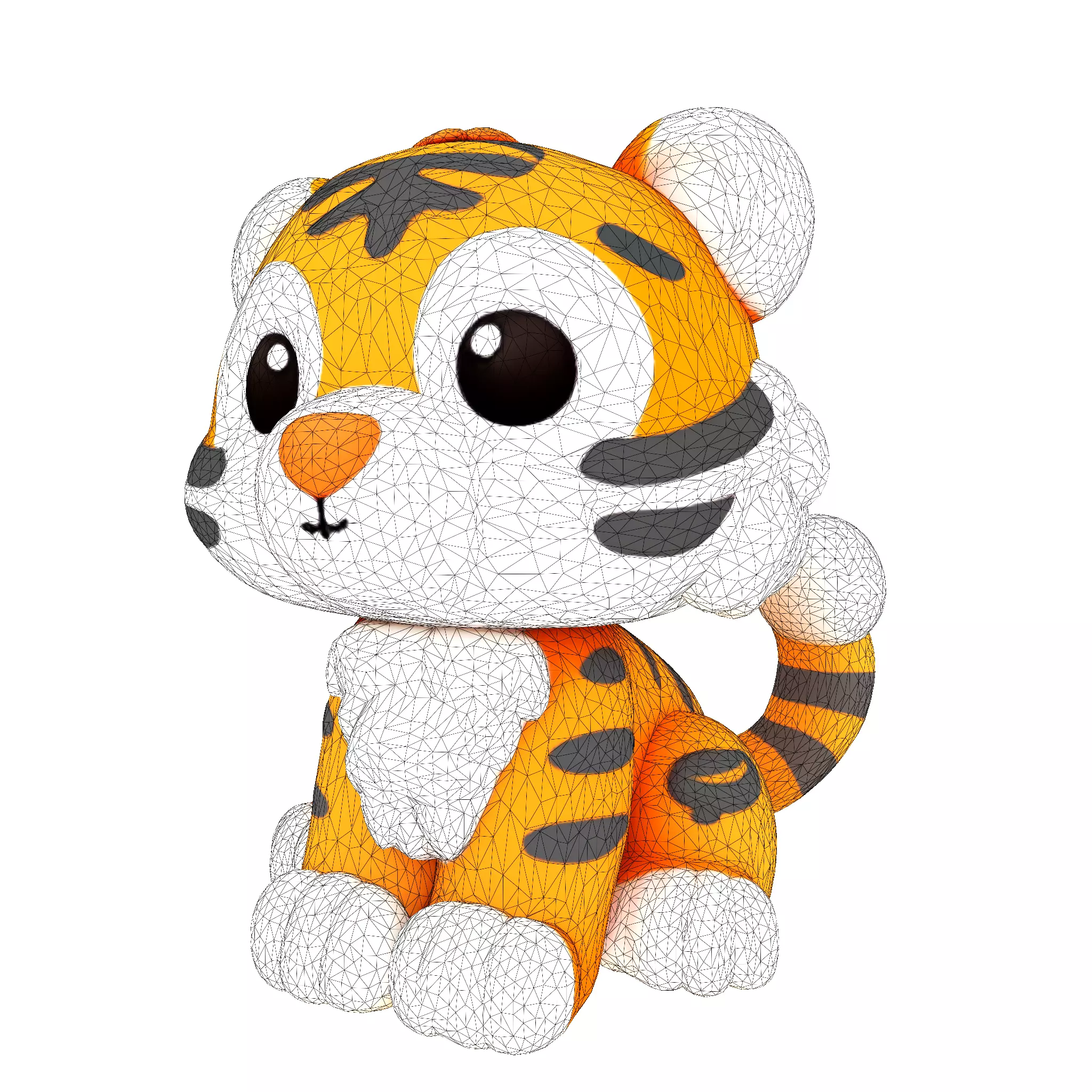 Cute LowPoly Tiger Cub 3D print model_20
