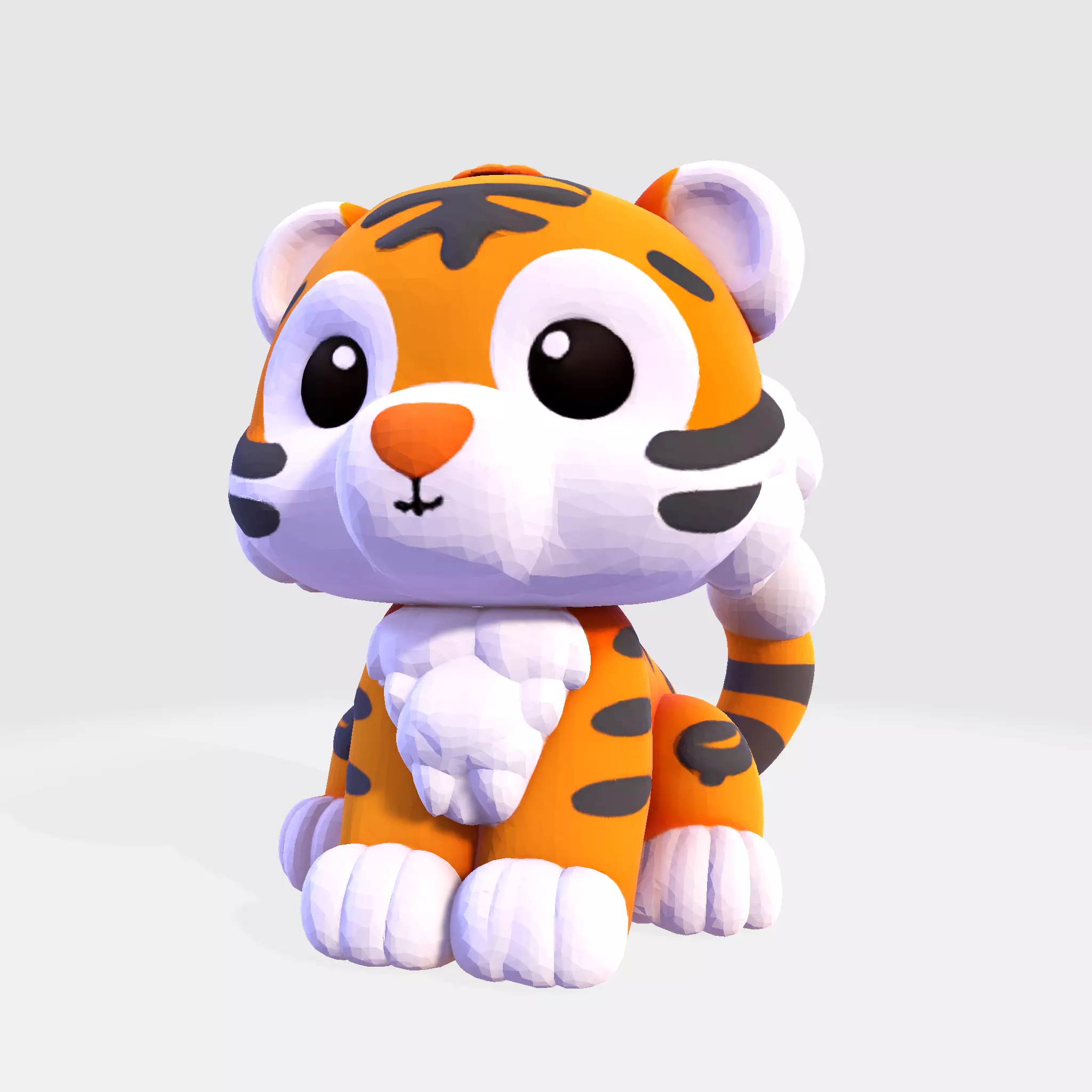 Cute LowPoly Tiger Cub 3D print model_3