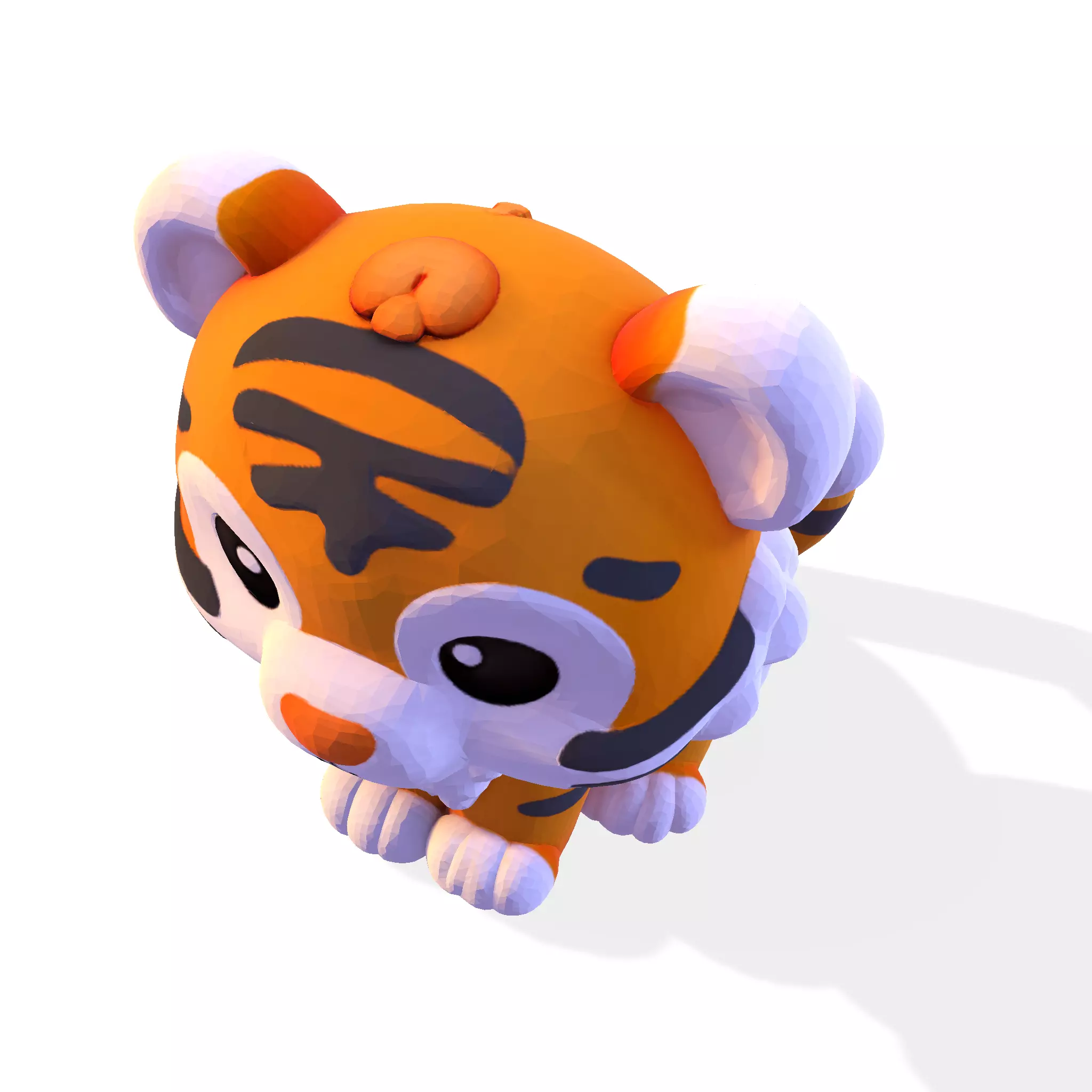 Cute LowPoly Tiger Cub 3D print model_12