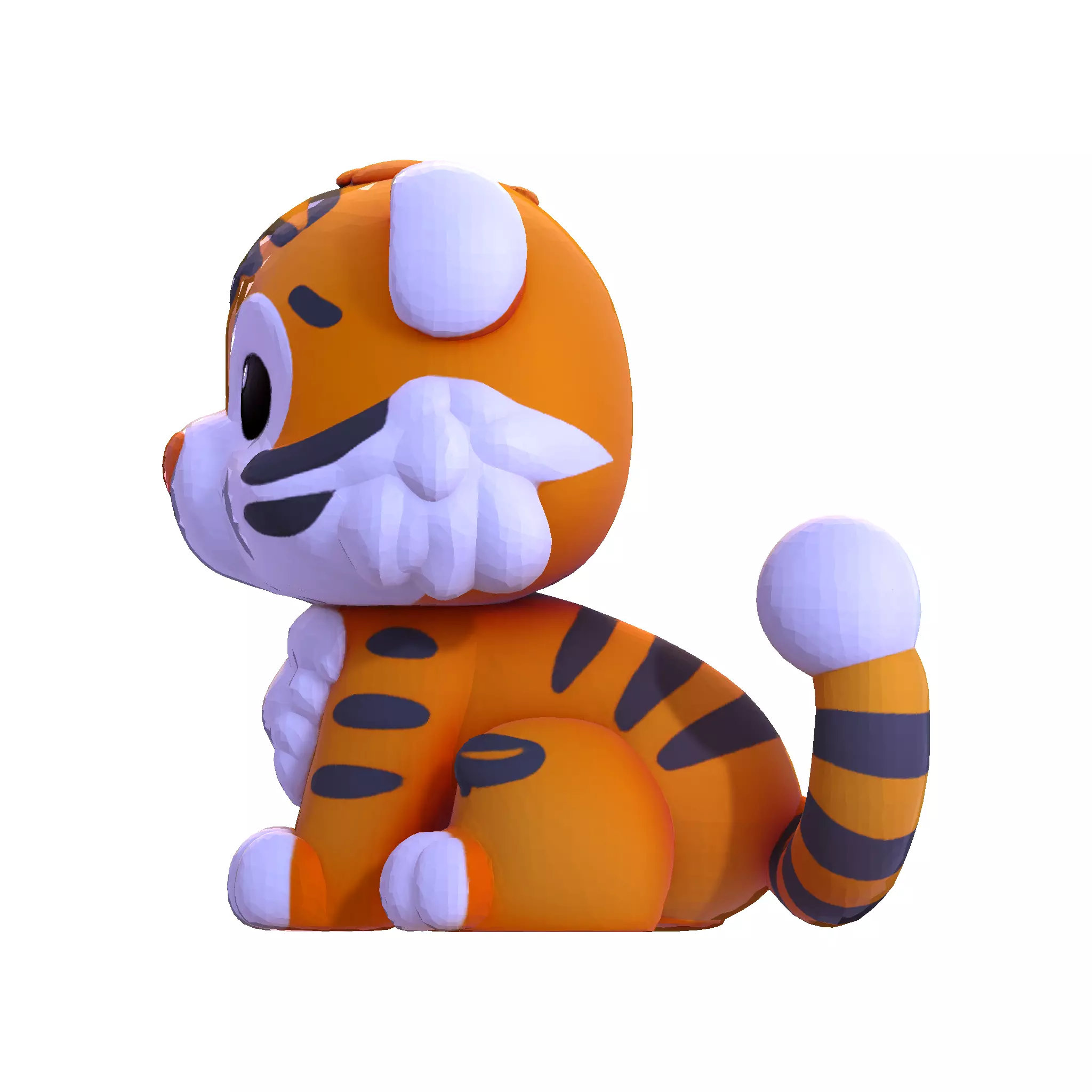 Cute LowPoly Tiger Cub 3D print model_15