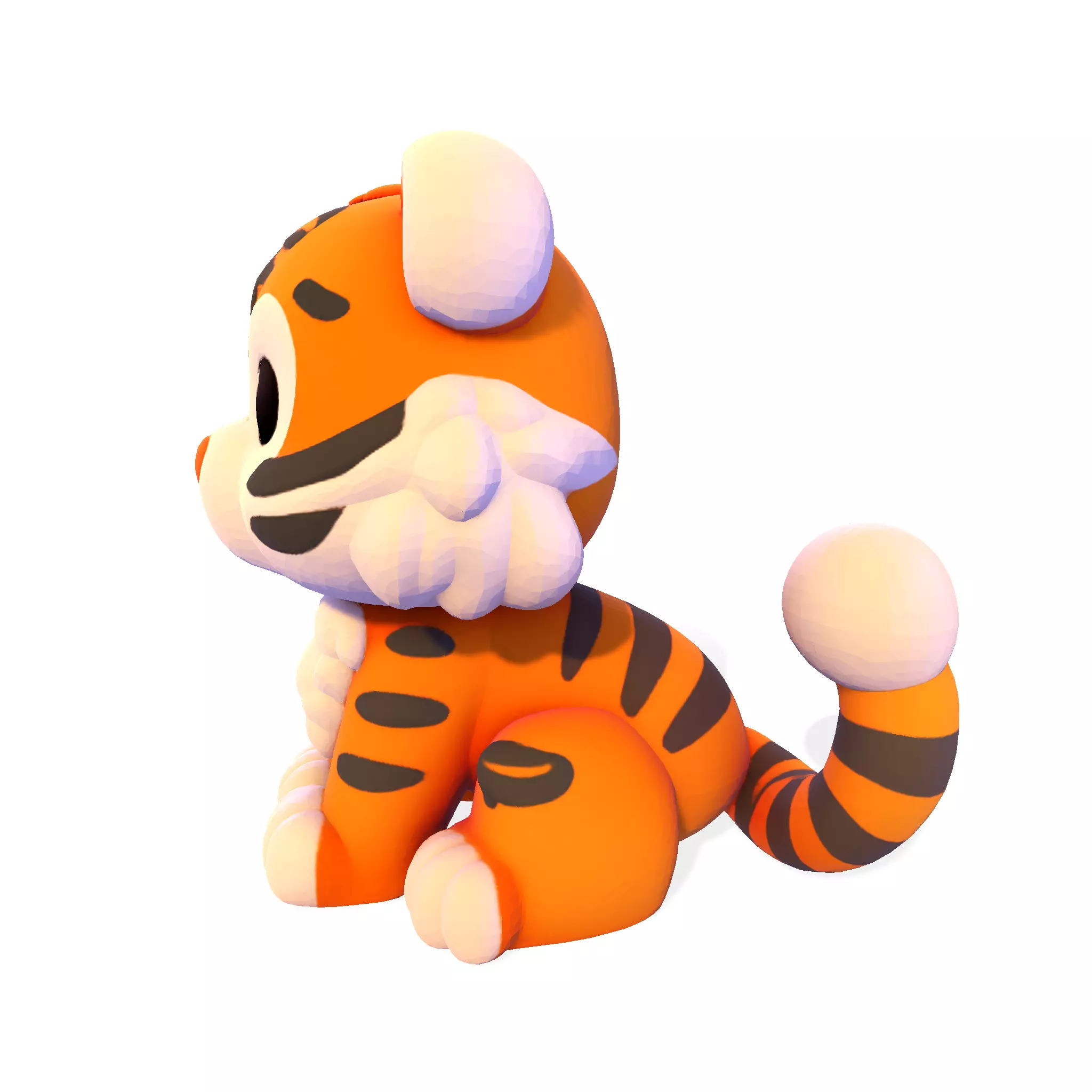 Cute LowPoly Tiger Cub 3D print model_5