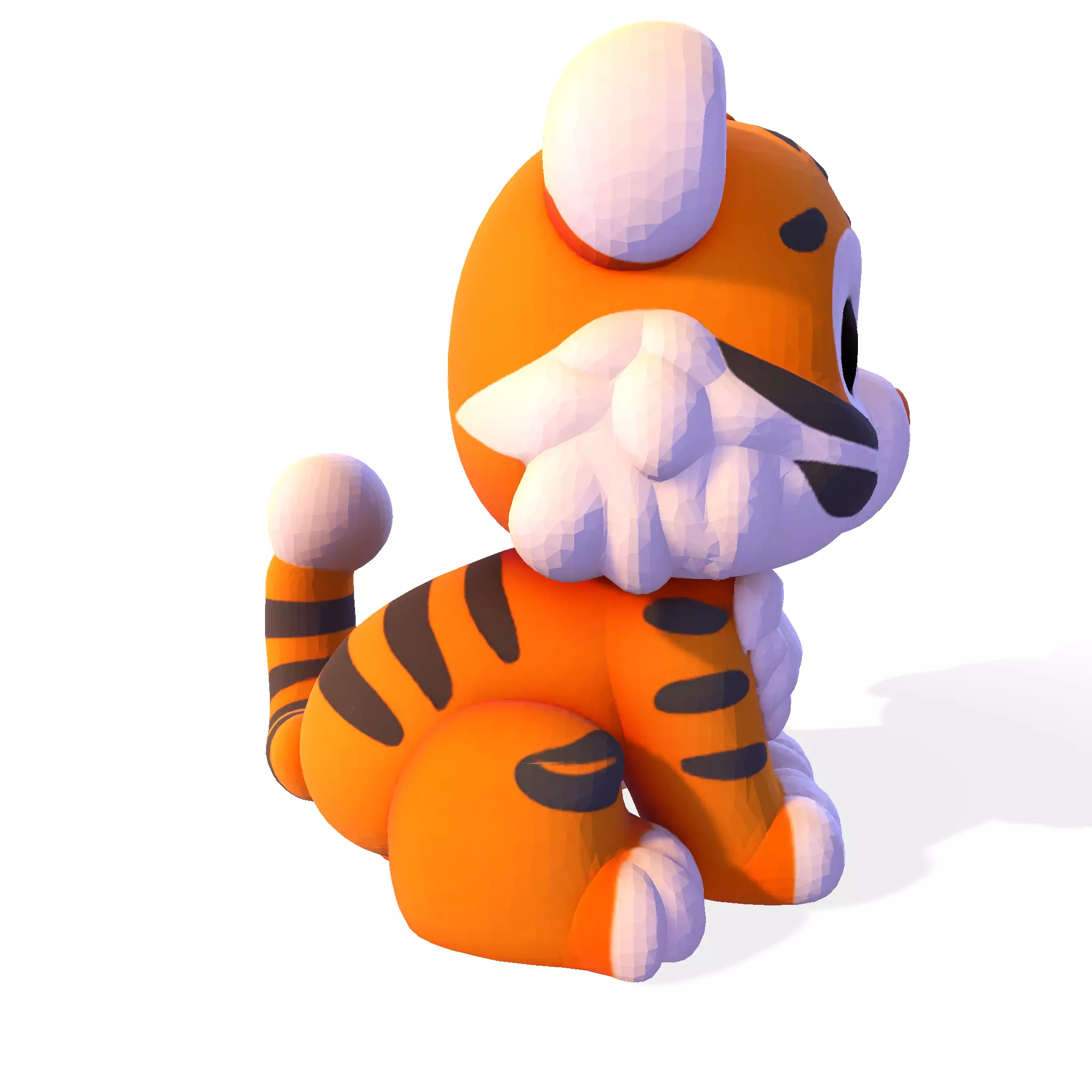 Cute LowPoly Tiger Cub 3D print model_10