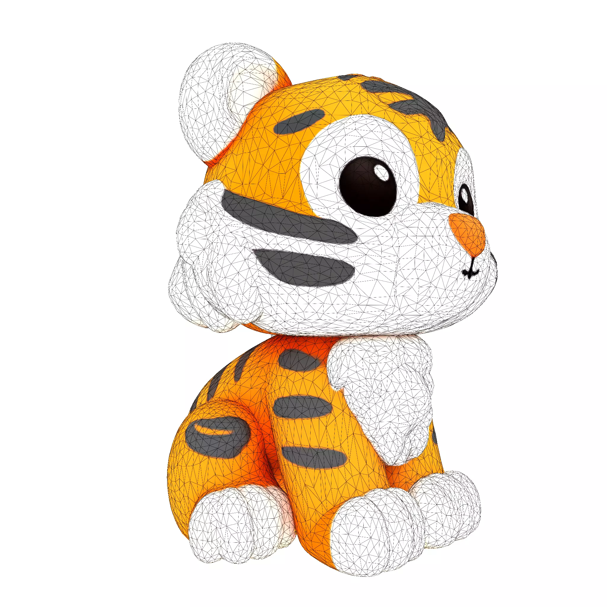 Cute LowPoly Tiger Cub 3D print model_19