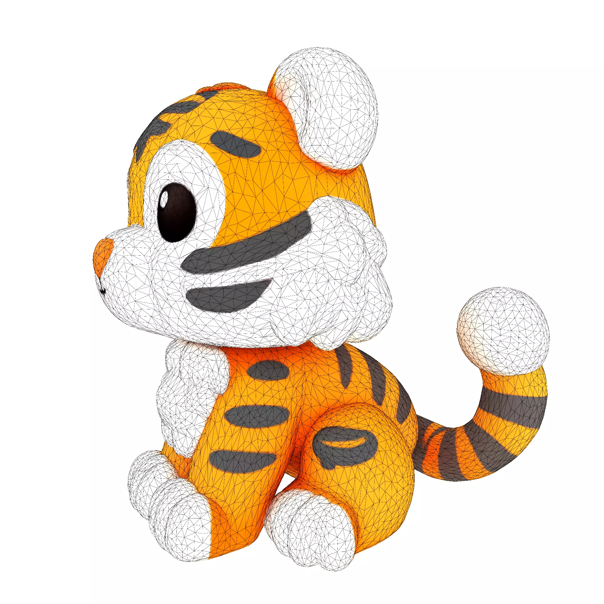 Cute LowPoly Tiger Cub 3D print model_21
