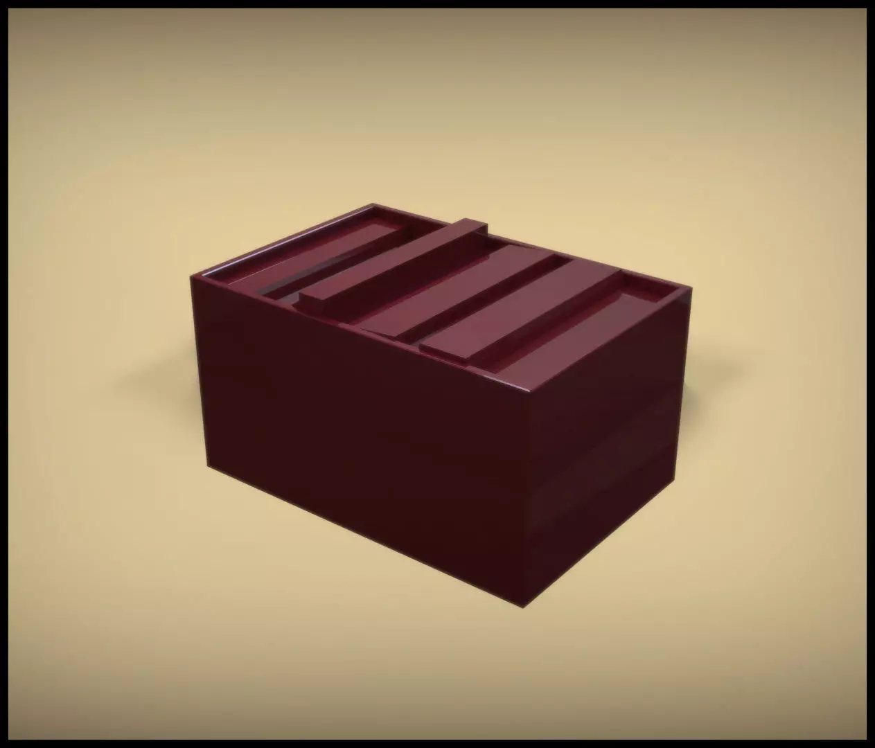 Container maroon box 3D model_0