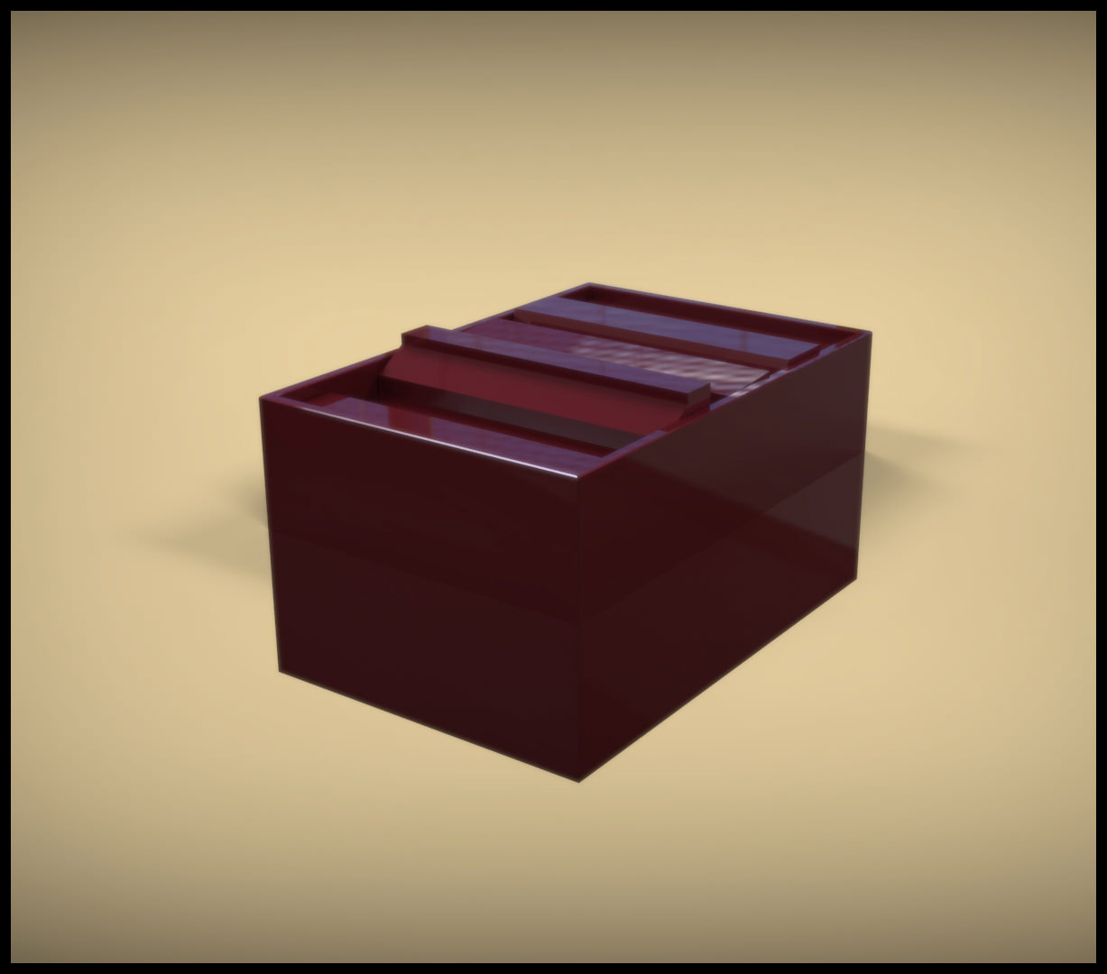 Container maroon box 3D model_2
