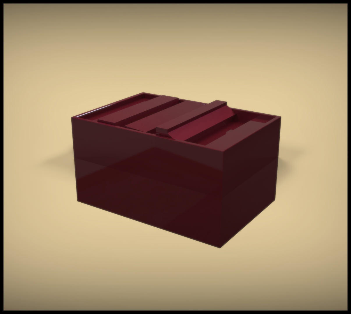Container maroon box 3D model_1