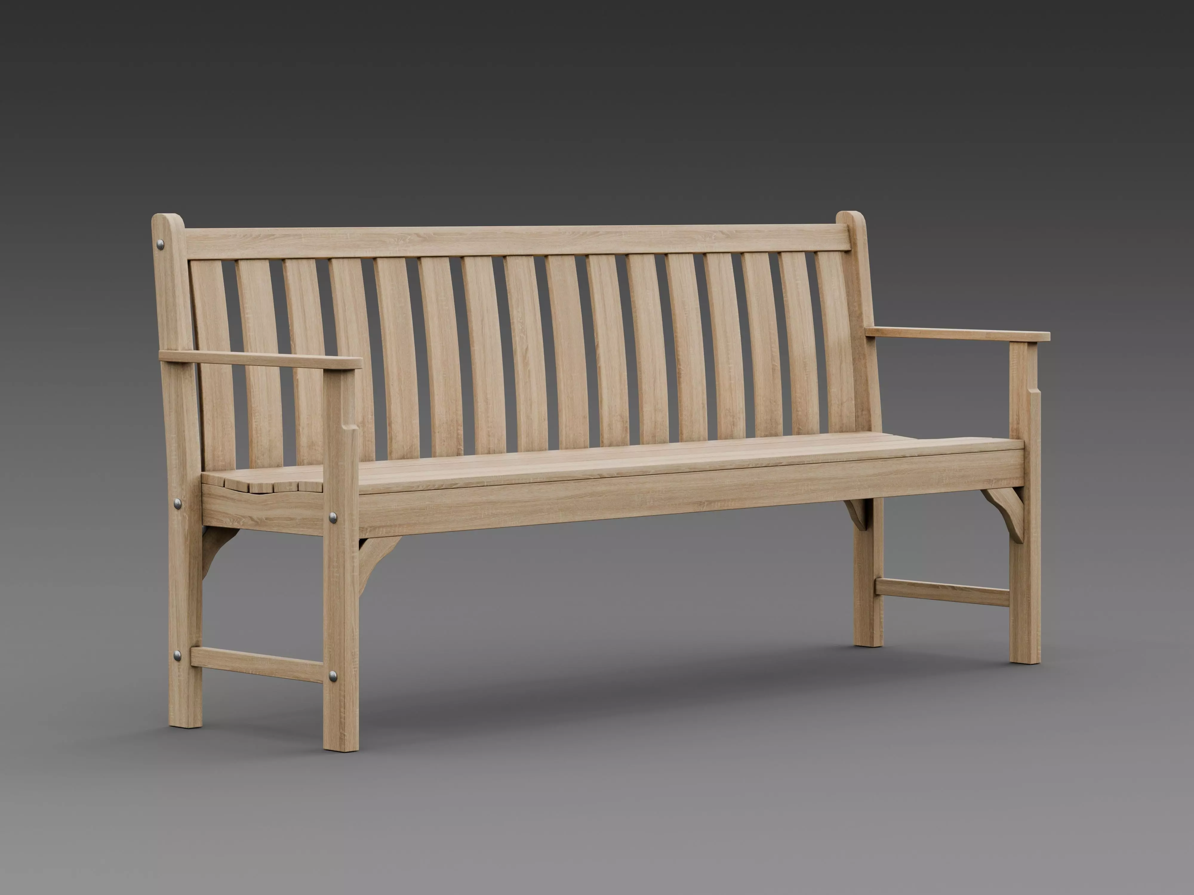 Wooden Bench 3D model