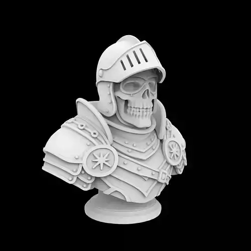 Skull Knight Bust 3D Print Model