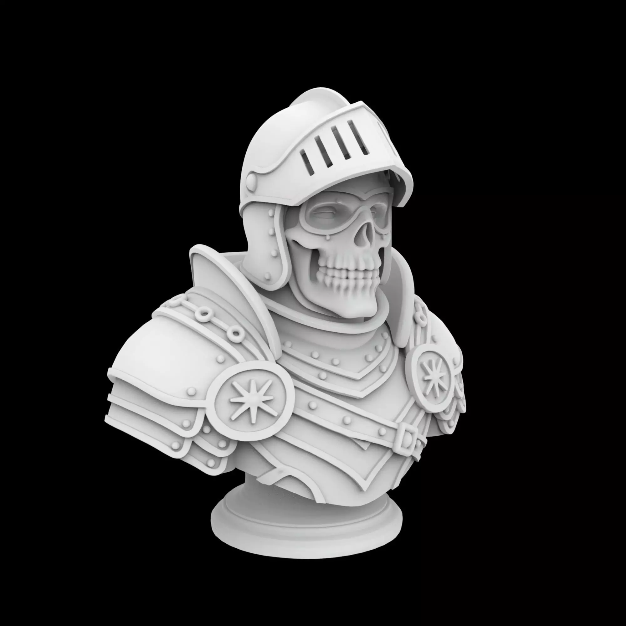Skull Knight Bust 3D Print Model 3D print model_0