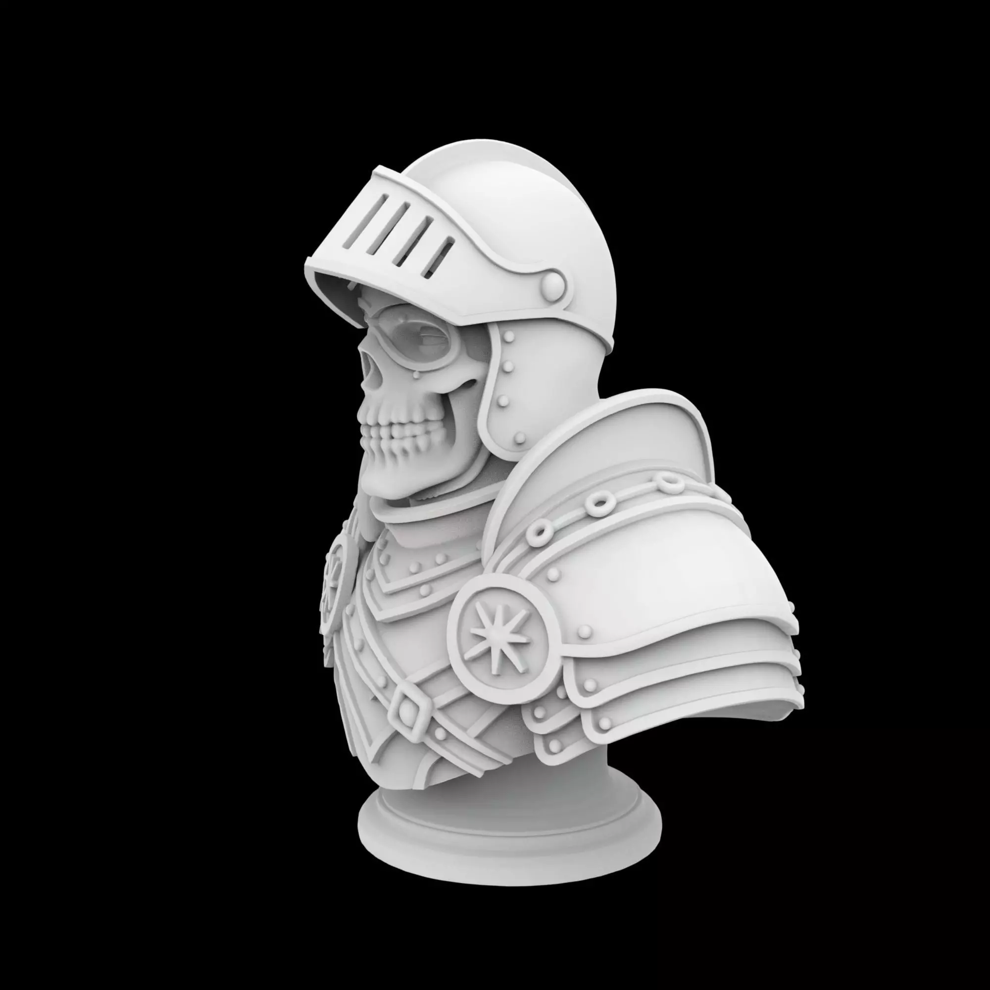 Skull Knight Bust 3D Print Model 3D print model_1