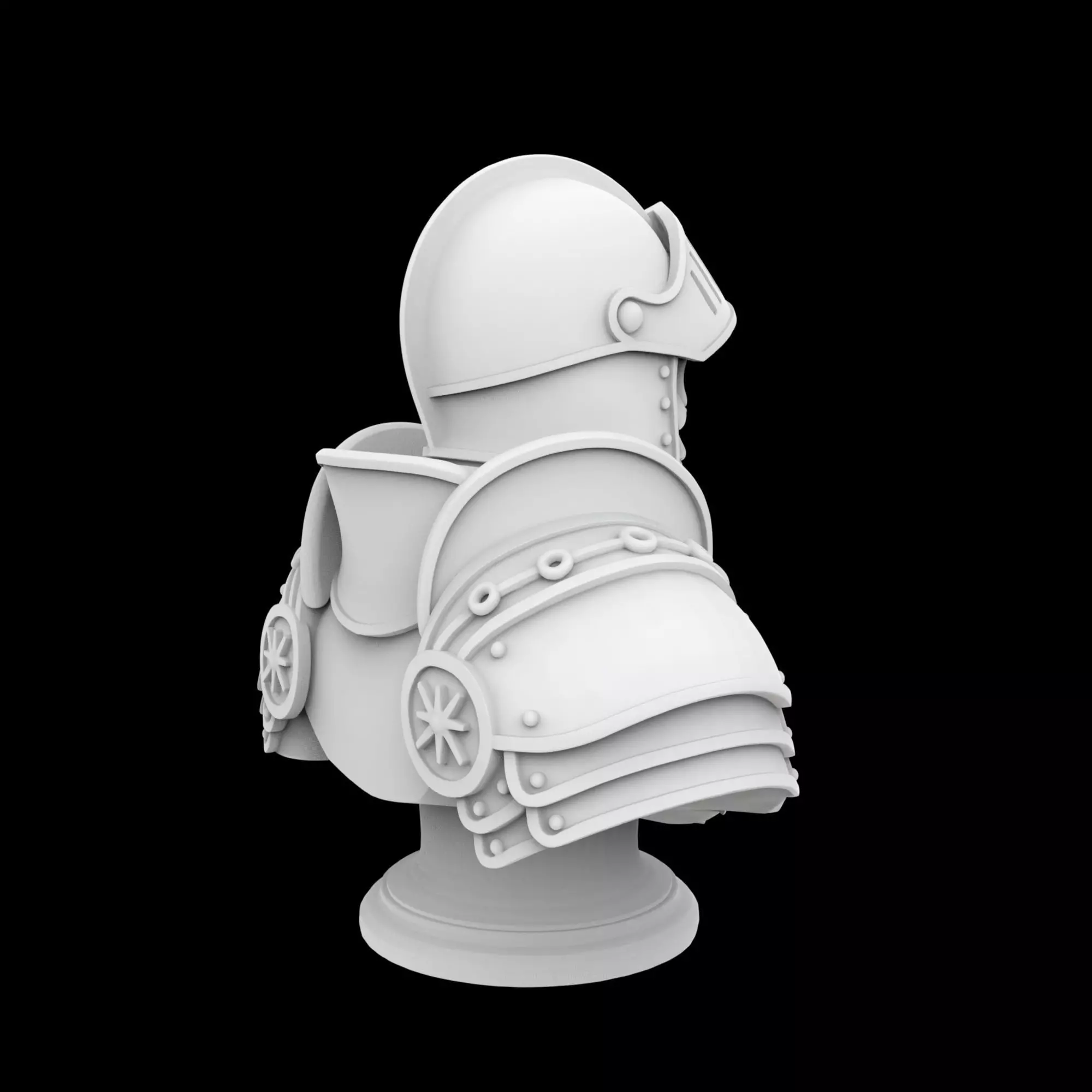 Skull Knight Bust 3D Print Model 3D print model_3
