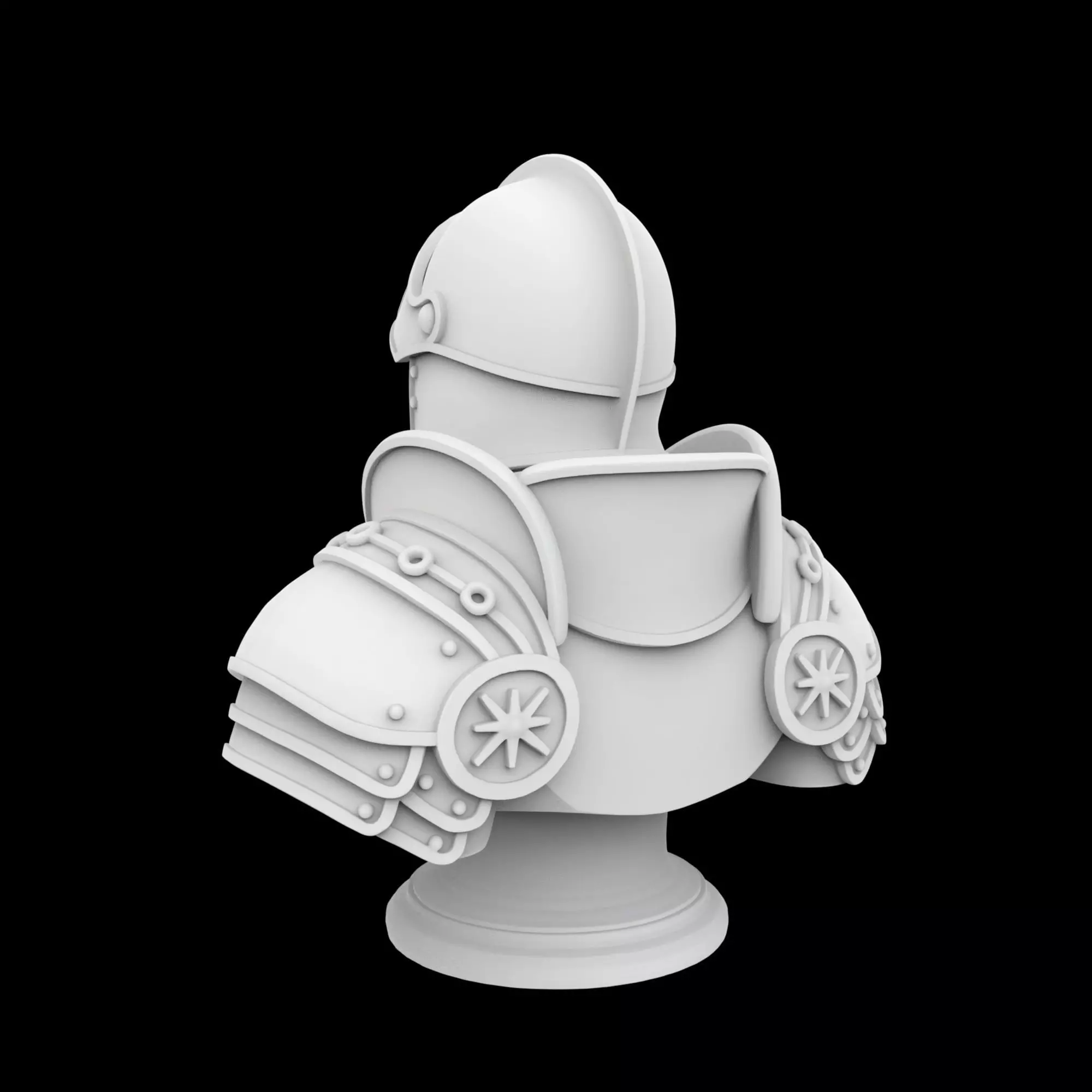 Skull Knight Bust 3D Print Model 3D print model_2