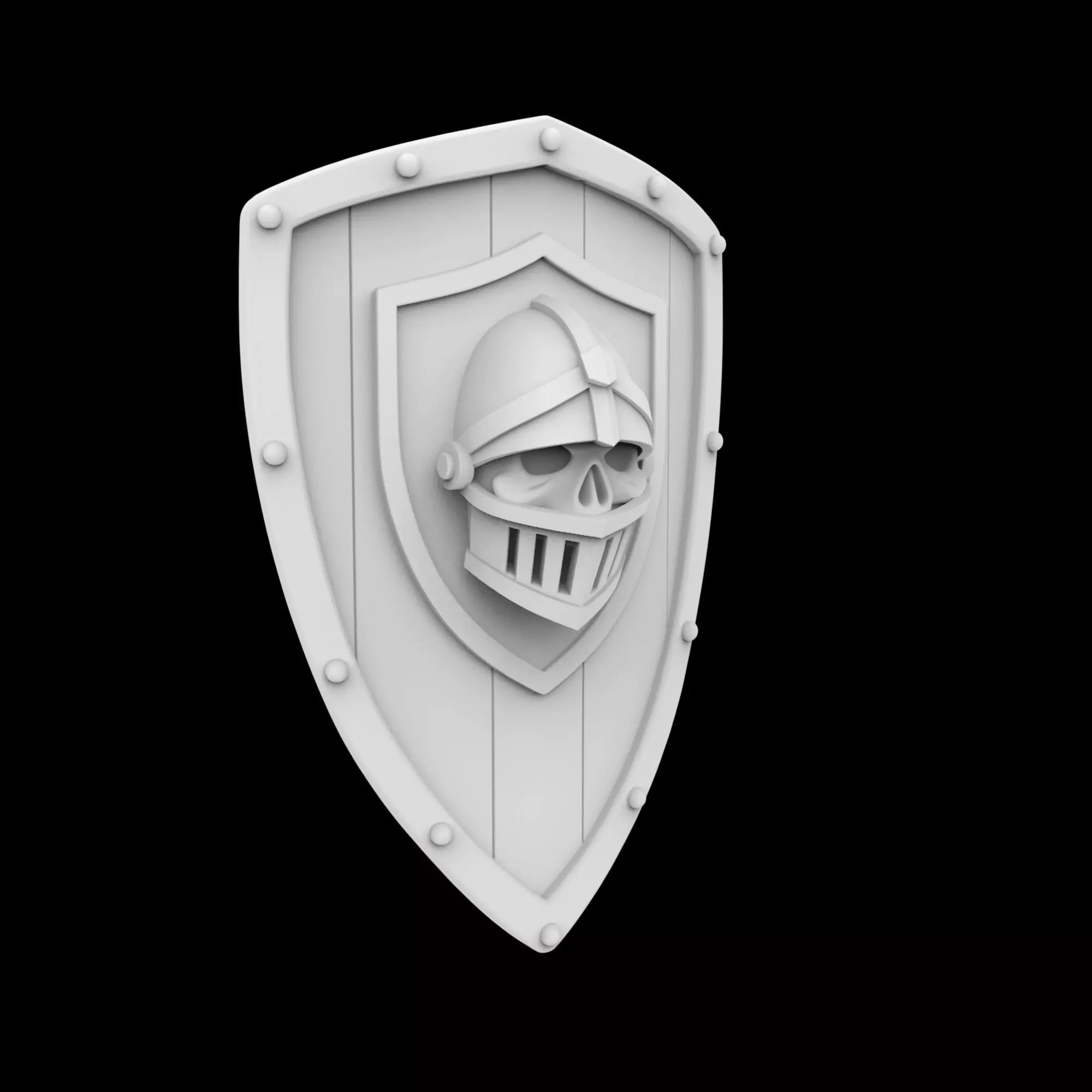 Skull Knight Shield 3D Print Model 3D print model_4