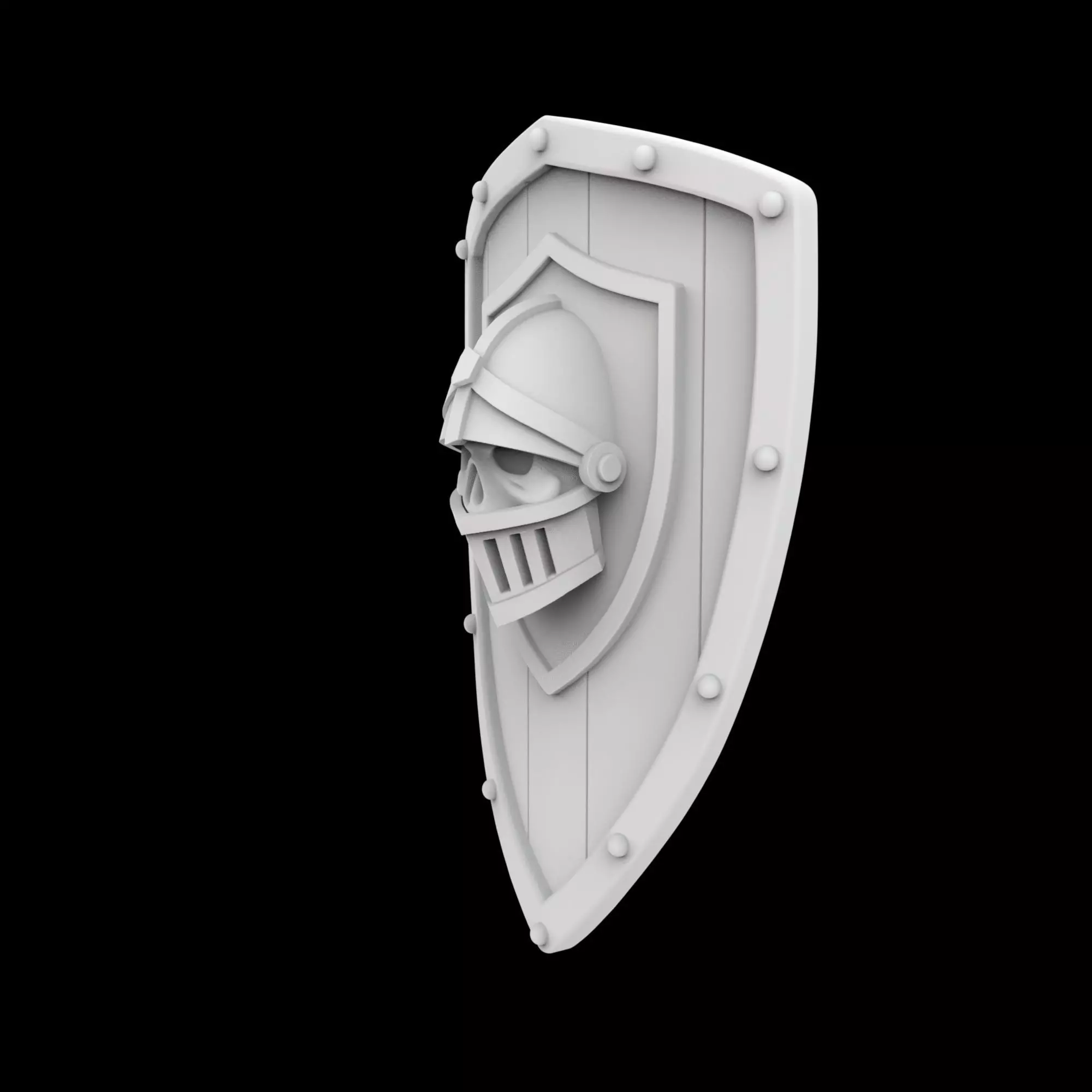 Skull Knight Shield 3D Print Model 3D print model_1