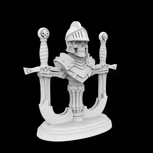 Skull Knight Sword Stand 3D Print Model