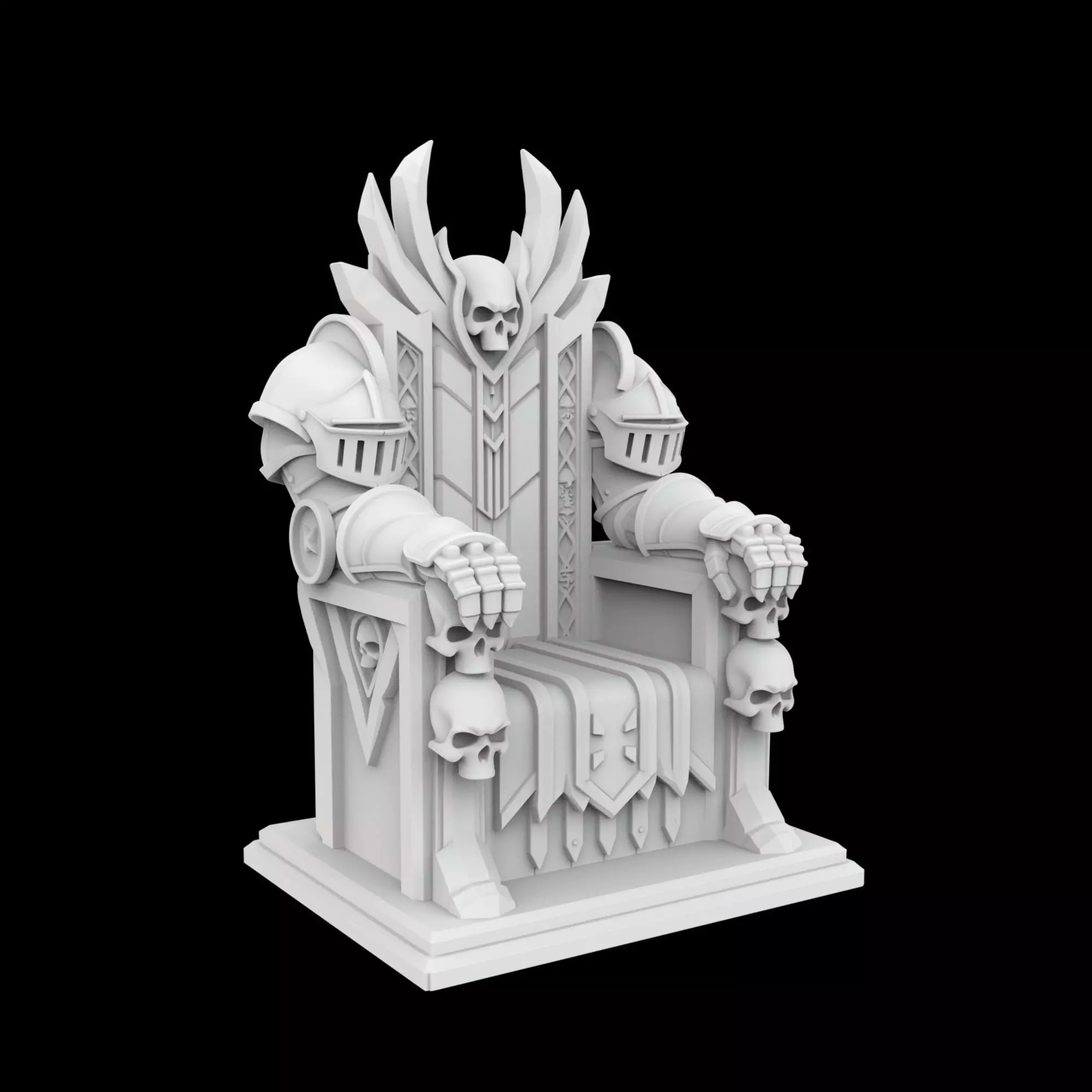 Skull Knight Throne 3D Print Model 3D print model