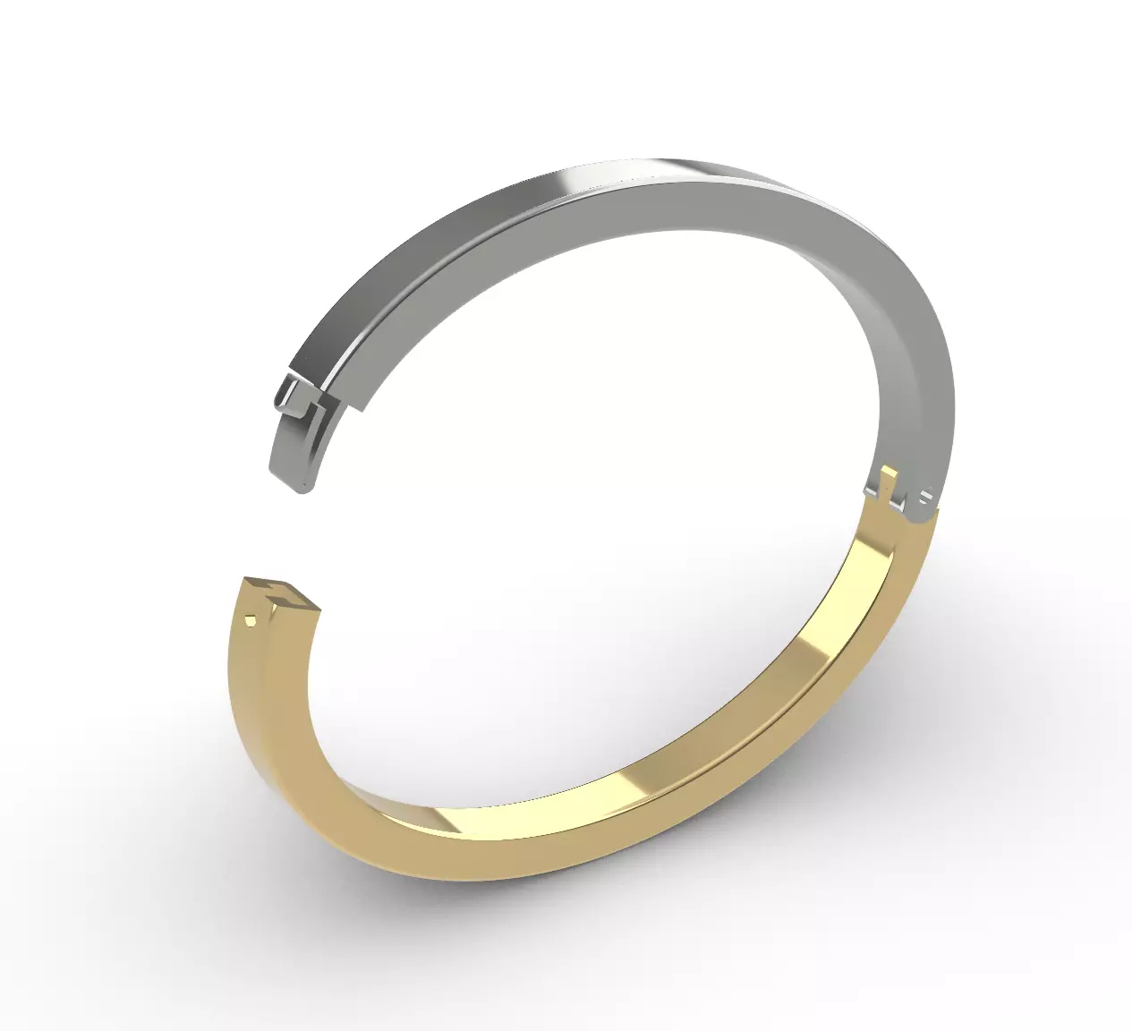 Hinged Bracelet with Box Catch 3D STL and OBJ 3D print model