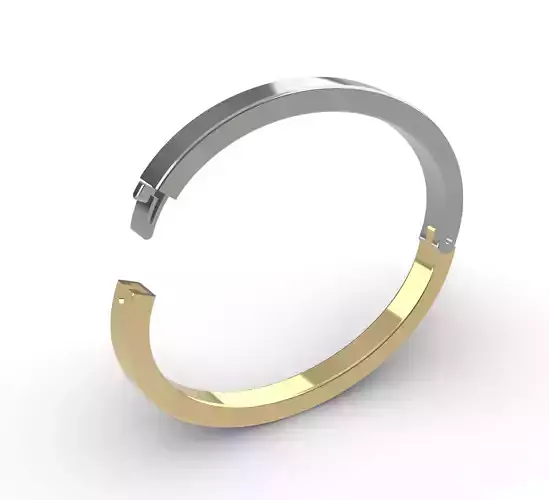 Hinged Bracelet with Box Catch 3D STL and OBJ
