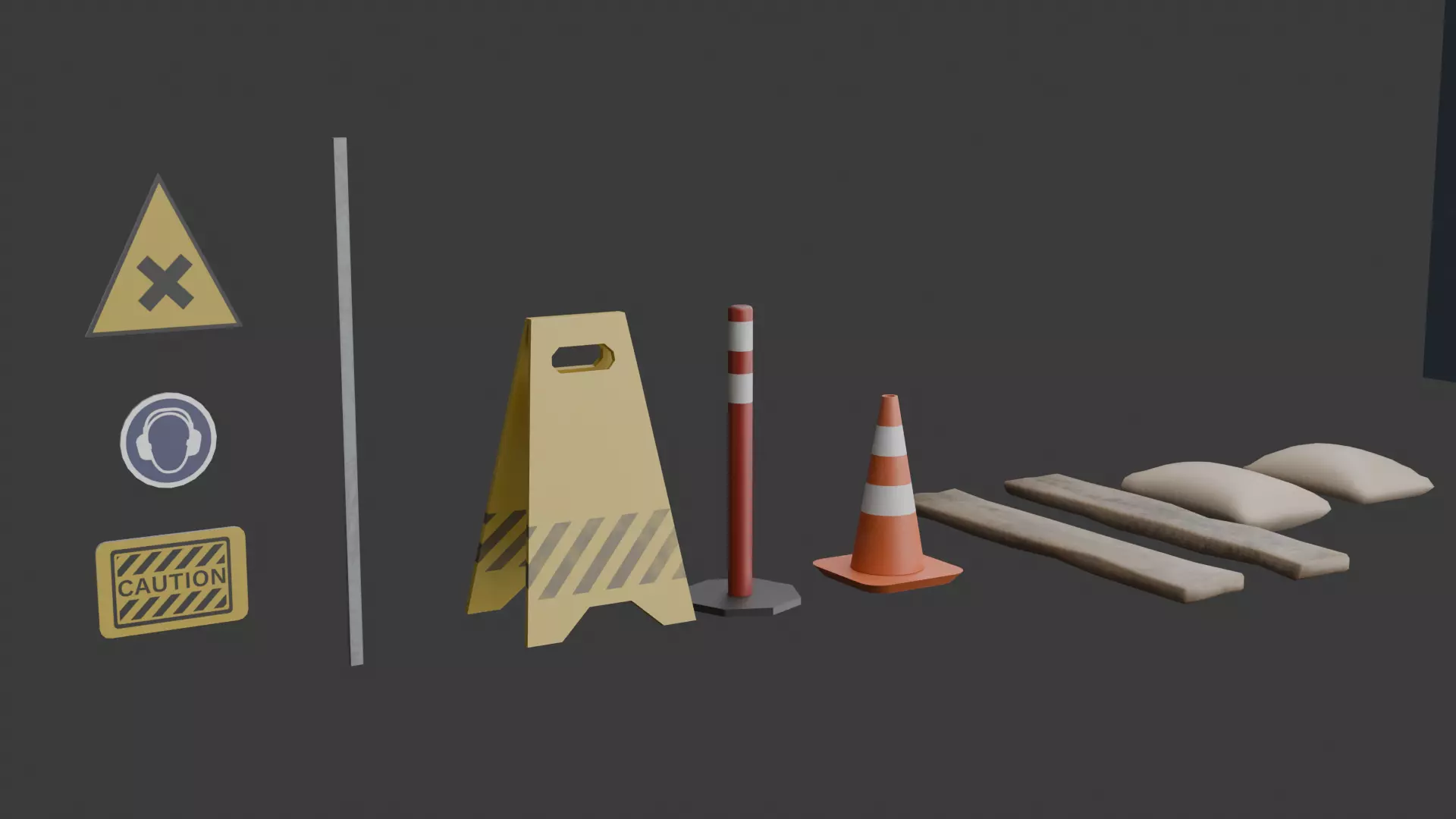Construction and Industrial Props Pack Optimized GameReady Low-poly 3D model_5