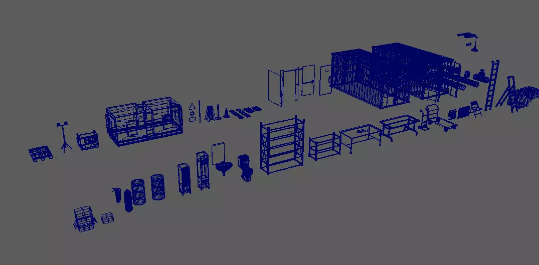 Construction and Industrial Props Pack Optimized GameReady Low-poly 3D model_12