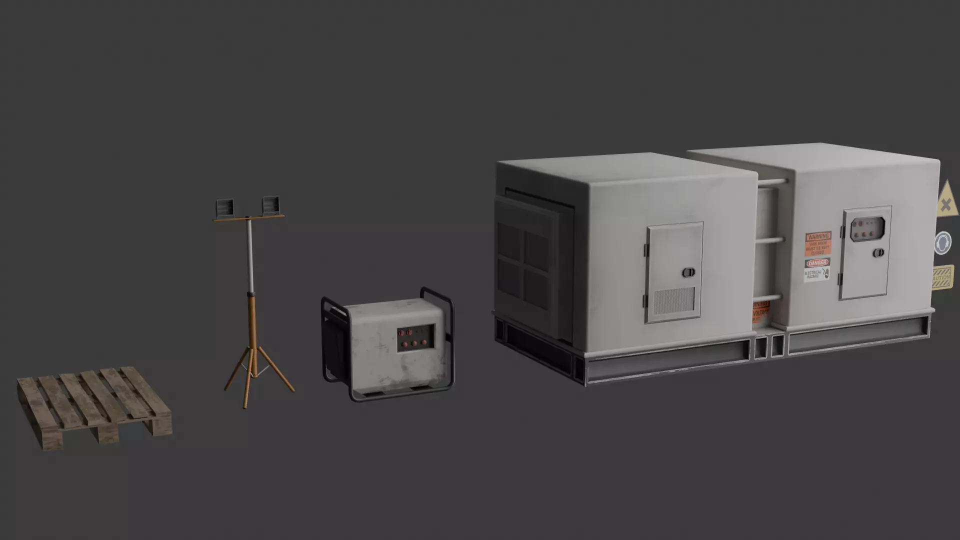 Construction and Industrial Props Pack Optimized GameReady Low-poly 3D model_3