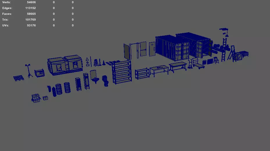 Construction and Industrial Props Pack Optimized GameReady Low-poly 3D model_13