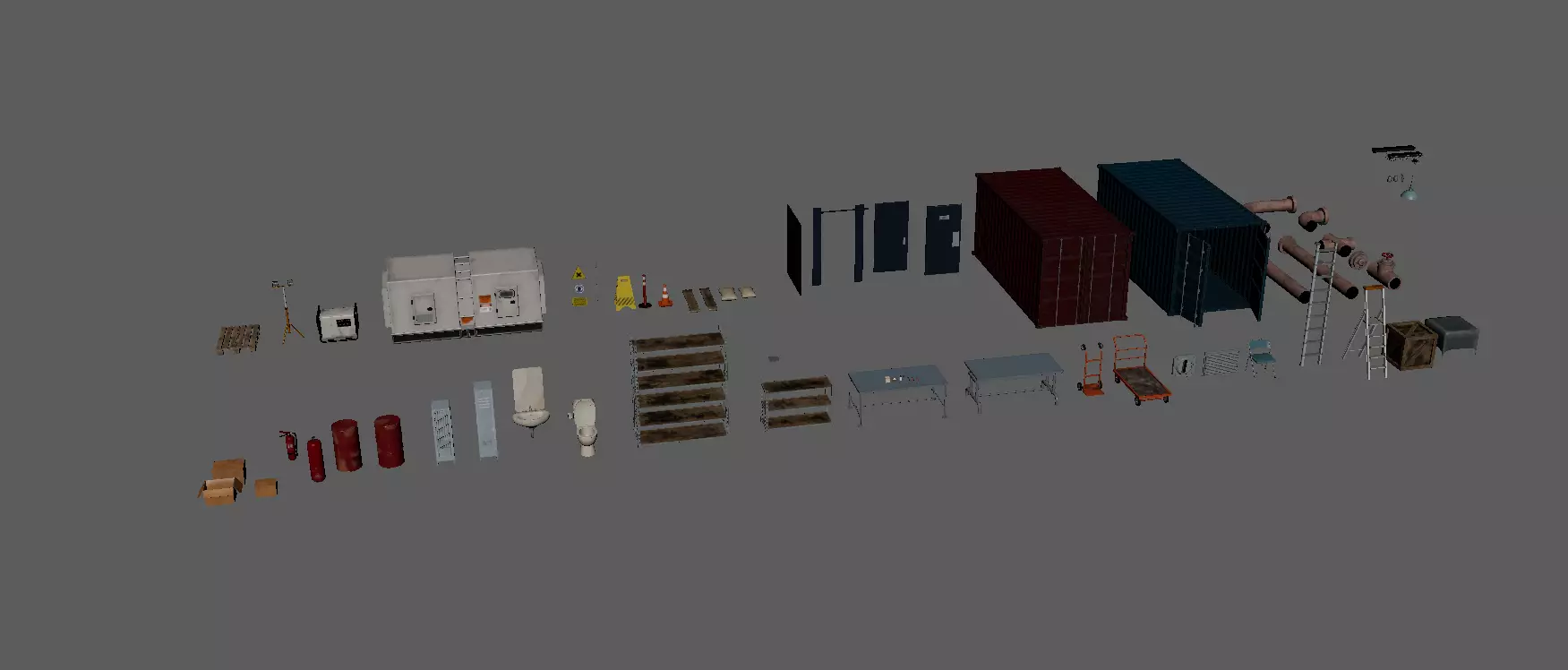 Construction and Industrial Props Pack Optimized GameReady Low-poly 3D model_14