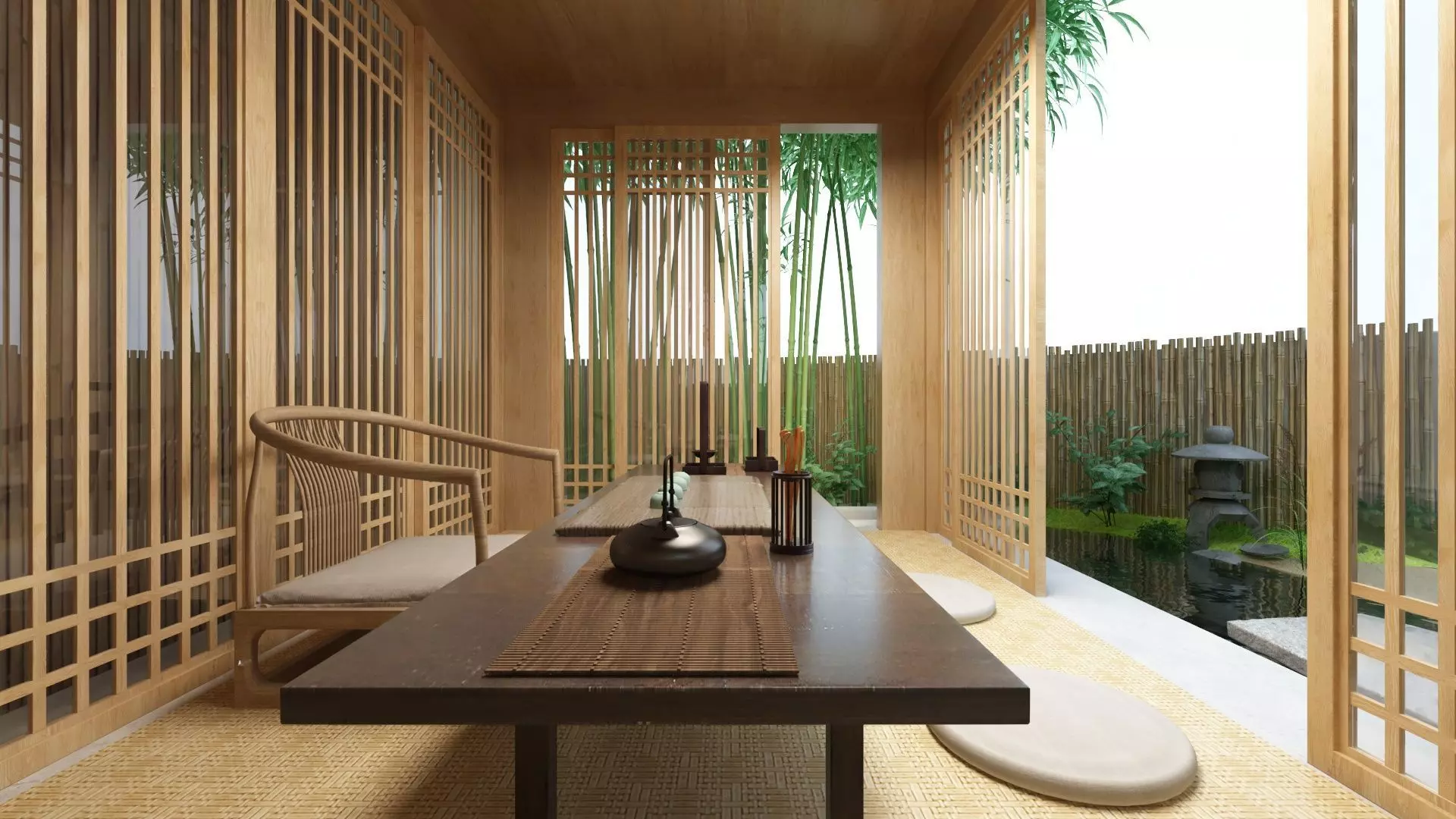 Wooden Gazebo 3D model_5