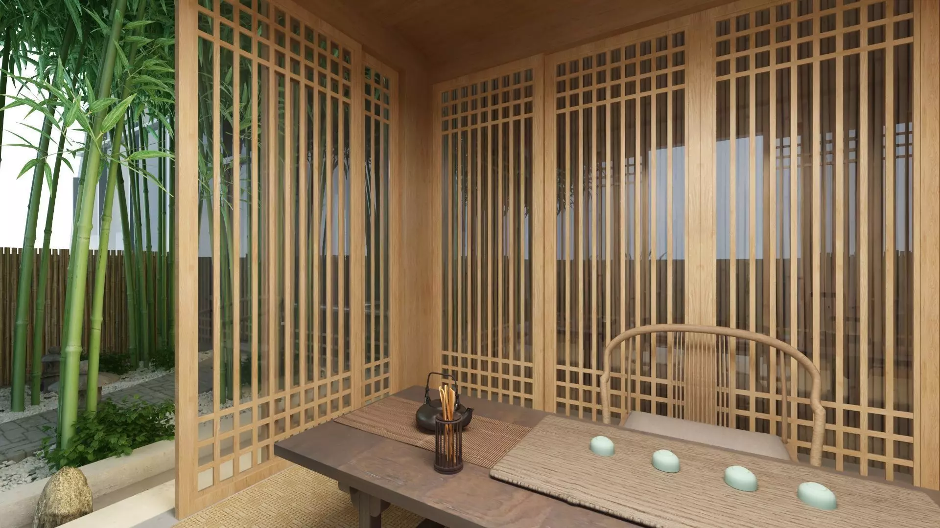 Wooden Gazebo 3D model_11