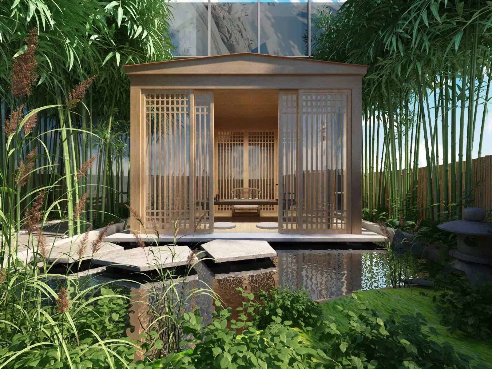 Wooden Gazebo 3D model_0