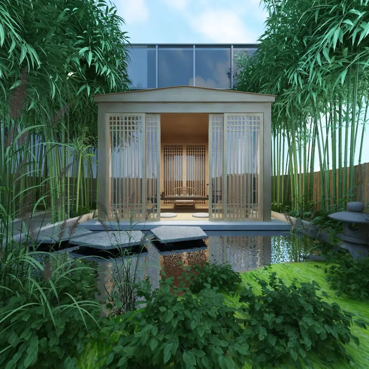 Wooden Gazebo 3D model_1